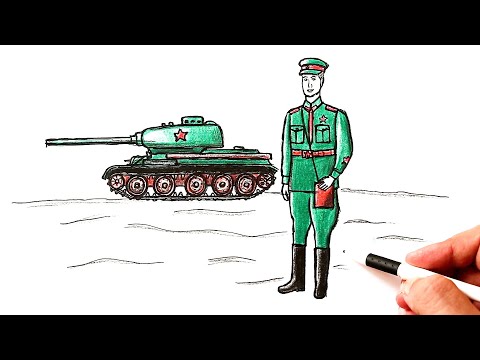Видео: Как нарисовать рисунок на 9 мая
