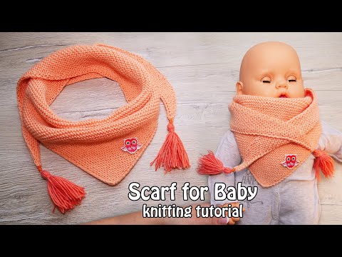 Видео: Самый ПРОСТОЙ шарфик – Бактус для деток 🧣 Baby scarf knitting tutorial ✅