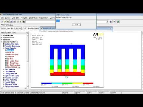 Видео: Расчёт двумерной нестационарной тепловой задачи в пк Ansys