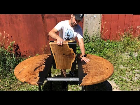 Видео: Круглый, раздвижной стол с эпоксидной смолой [ деревообработка ] [ woodworking ]