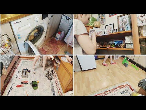 Видео: Как я живу с двумя детьми в общежитии / Уборка комнаты 14 квадратов