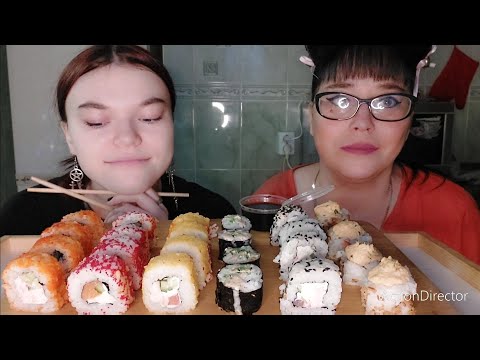 Видео: Мукбанг | Роллы,суши | Обжор | Mukbang sushi rolls