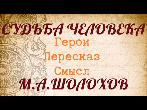 Видео: "СУДЬБА ЧЕЛОВЕКА" Краткий пересказ. Герои. Смысл. Шолохов М.А.