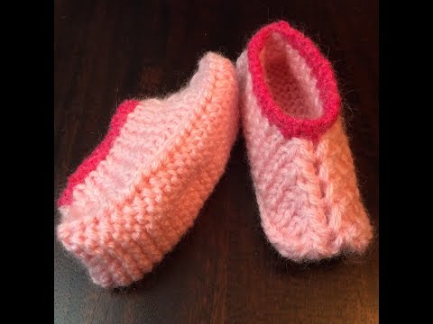 Видео: Тапочки / следки спицами для ребёнка. M/K. Video #208.