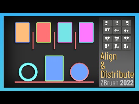 Видео: ZBrush 2022 — выравнивайте и распределяйте объекты! Привязывайте края, самые низкие точки, равном...