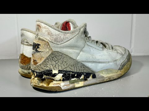 Видео: Реставрация белого цемента Jordan 3 1994 года — из мусора в сокровище!
