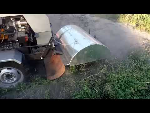 Видео: Самодельный минитрактор, кошу ботву картофеля мульчером