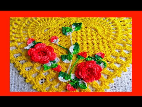 Видео: Салфетка  "Сердце "крючком.How to Crochet a Doily (узор#91)