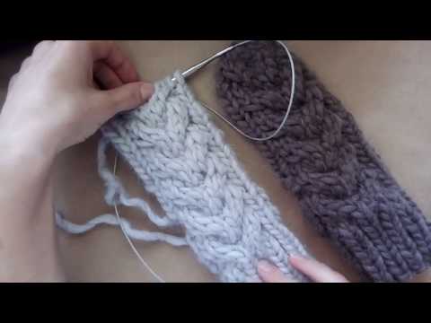 Видео: Варежки из перуанской шерсти/ варежки из толстой пряжи / варежки  с косой