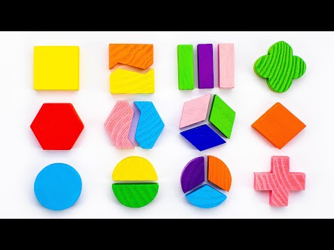 Видео: Геометрические Фигуры и Формы для Детей. Дроби.