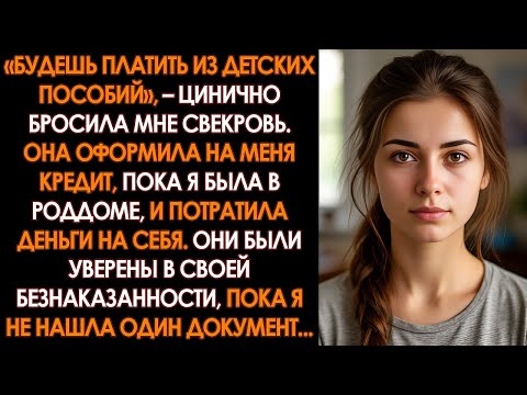 Видео: «Плати из детских пособий», — сказала свекровь, оформив на меня кредит, пока я рожала