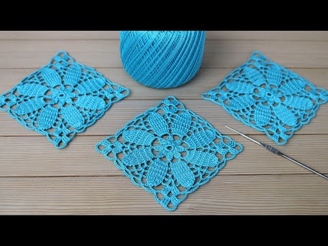 Видео: Вязание для начинающих КВАДРАТНЫЙ МОТИВ крючком МАСТЕР-КЛАСС Crochet Easy Flower Square Motif