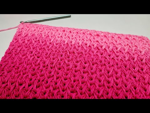 Видео: Простой узор для вязания крючком одеяла и шарфа / узор «Перышко» / ЛЕГКО ПОВТОРИТЬ ОДИН РЯД