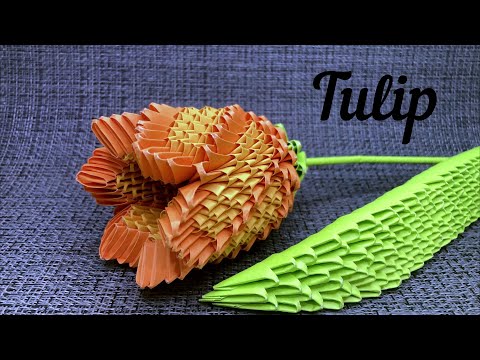 Видео: Modular Origami Tulip/Модульное Оригами Тюльпан