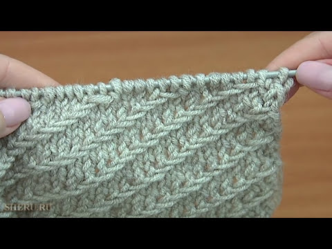 Видео: Диагональный узор в шапочке.Урок 244