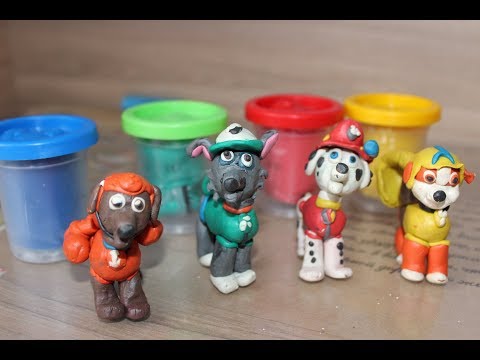 Видео: Лепка из пластилина-РОККИ. Щенячий патруль.