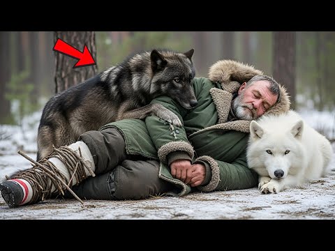Видео: Он рухнул в лесу — Его спасли только два волка