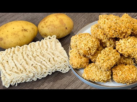 Видео: Просто добавьте картофель в лапшу быстрого приготовления! Они такие вкусные！