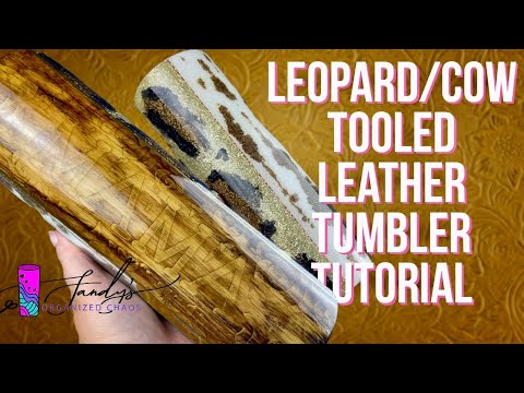 Видео: Учебное пособие по изготовлению стакана с леопардовым и коровьим принтом и имитацией тисненой кожи