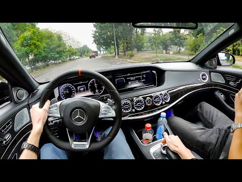 Видео: Mercedes W222 S63 AMG - Первый заплыв на барже ( S500)))