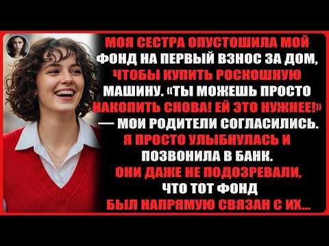 Видео: Моя сестра потратила деньги, отложенные мной на покупку дома, на машину — а родители встали на ...