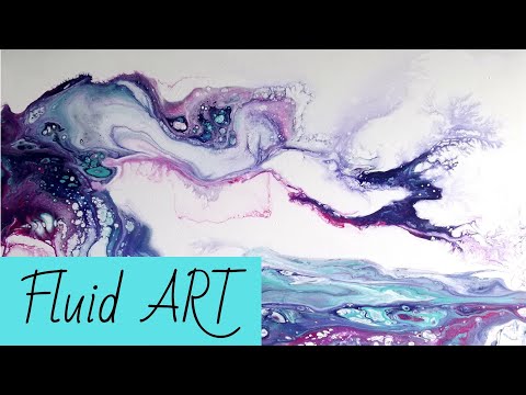 Видео: Как создать картину в технике ФЛЮИД-АРТ | Полный пошаговый урок | Acrylic FLUID ART painting