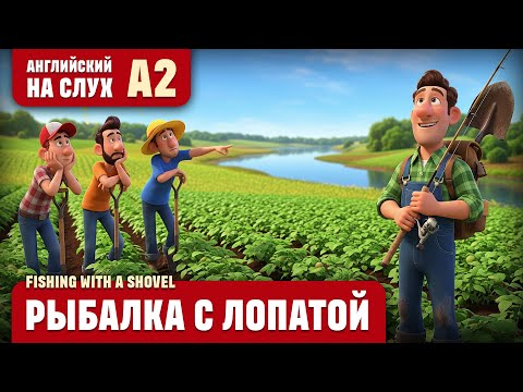 Видео: Рыбалка с лопатой. Веселый рассказ (уровень А2). Английский на слух.