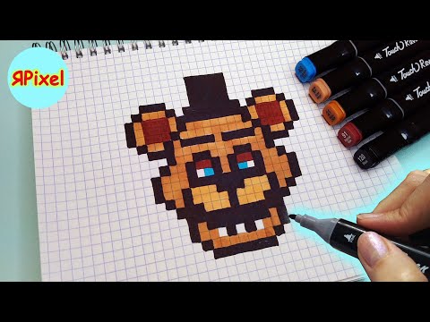 Видео: Как нарисовать по клеточкам ФРЕДДИ из игры ФНАФ #FNAF #ФРЕДДИ #ФНАФ #Freddy