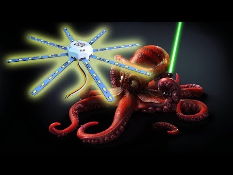 Видео: LED лампа осьминог 24 китВт Обзор и доработка