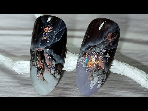 Видео: Nail Art Ideas | ЭФФЕКТ НАТУРАЛЬНОГО КАМНЯ #9