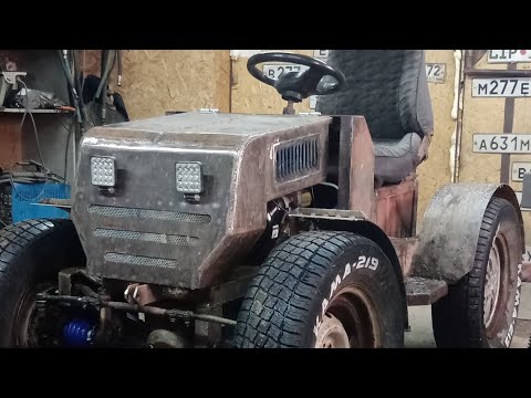 Видео: испытание мини трактора