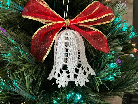 Видео: Как связать крючком колокольчик на елку - #2