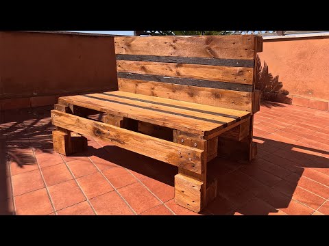 Видео: 2 Pallet Epal, 1 Panchina smontabile -  Modular Bench (мебель, sillones, palettenmöbel, sofa divano)