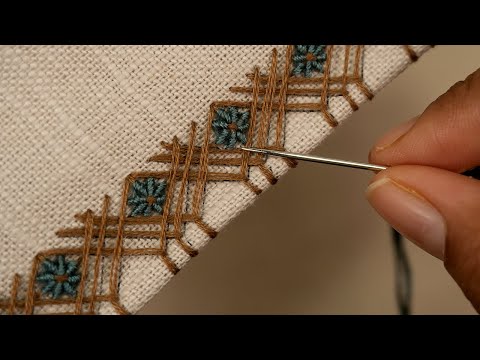 Видео: Простая ручная вышивка бордюра | Минималистичный дизайн для начинающих