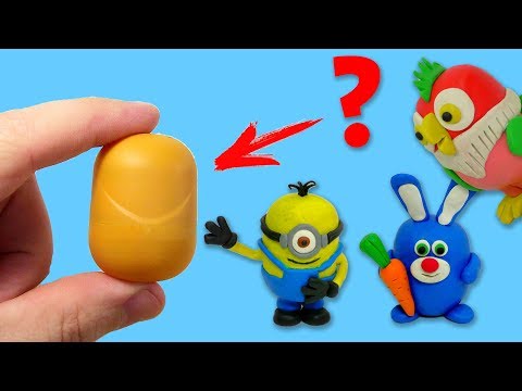 Видео: ЧТО можно сделать из КИНДЕР КАПСУЛЫ 😉 Лепим Миньона,  Попугай Кеша из пластилина ► Видео Лепка