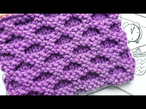 Видео: Эффектные крупные соты спицами / Легкий узор для начинающих