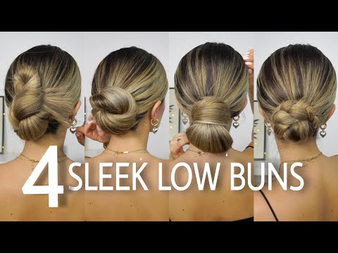 Видео: ЛЕГКИЙ И ГЛАДКИЙ НИЗКИЙ ПУЧОК ⚪ 4 СПОСОБА ❕❕❕