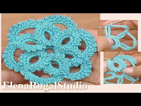 Видео: Нежность с пико Урок 104 Простой вязаный цветок