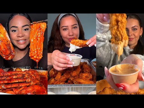 Видео: Подборка TIKTOK Mukbang | Seafood Boil, Wingstop, Cane’s, In-N-Out, Chipotle и многое другое!