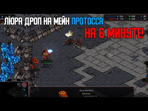 Видео: Старкрафт P VS Z Раш люркеров и дроп протоссу на 6 минуте на мейн!