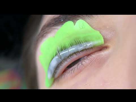 Видео: Ламинирование  ресниц на валиках Lamitta хромакей 