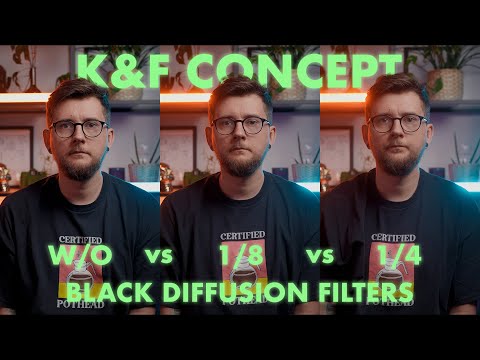 Видео: Фильтры K&F Concept Black Diffusion 1/8 против 1/4 — какой из них лучше?