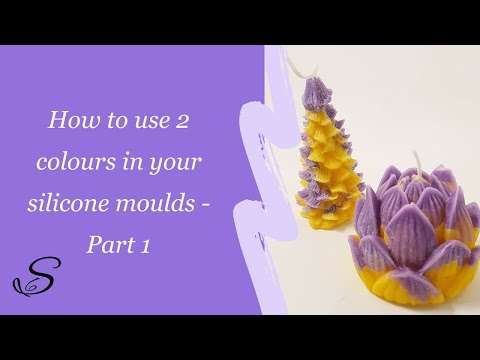 Видео: Двухцветные свечи легко сделать с помощью силиконовых форм — продвинутая техника изготовления свечей