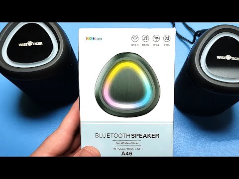 Видео: WISETIGER A46 МОЩНАЯ мини Bluetooth колонка с защитой IPX4 ✔ Чистый живой звук с огромными БАСАМИ 💪