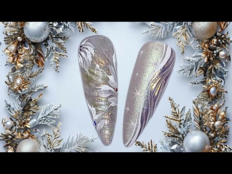 Видео: Нежный и спокойный новогодний маникюр 2025. МК/Delicate New Year's manicure 2025