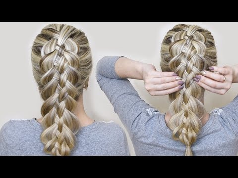 Видео: Как Заплести Косу Из 5 Прядей Самой Себе / Коса из 5 прядей, с подхватом и без!