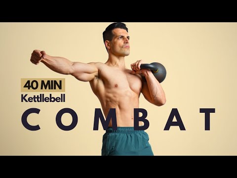 Видео: 40-минутная тренировка с гирей COMBAT | Сила, мощь, выносливость и подвижность всего тела | Без п...