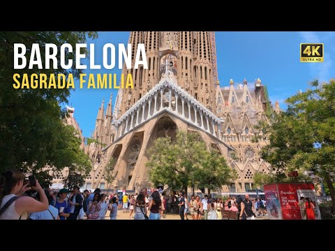 Видео: Прогулка по Барселоне ☀️ Саграда Фамилия | 4K Тур пешком