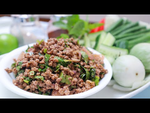 Видео: Простой тайский салат с говядиной | Рецепт говяжьего ларба