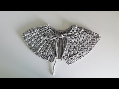 Видео: Как связать модный воротник крючком | Большой воротничок крючком | Мастер - класс для начинающих